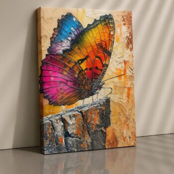 Vibrant Butterfly Canvas Wall Art – Nature-Inspired Color Pop for Office or Entryway