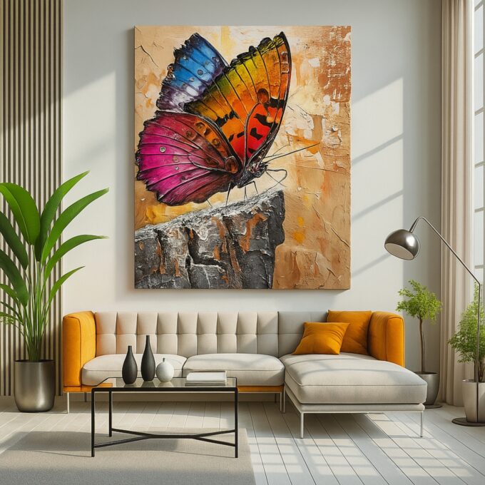Vibrant Butterfly Canvas Wall Art – Nature-Inspired Color Pop for Office or Entryway - Image 3
