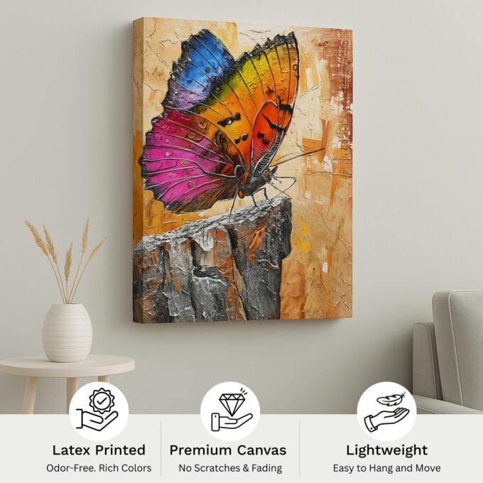 Vibrant Butterfly Canvas Wall Art – Nature-Inspired Color Pop for Office or Entryway - Image 4