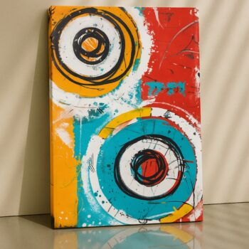 Orbit of Emotion – Colorful Abstract Circular Canvas Wall Art