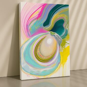 Spiral Pulse – Modern Abstract Color Swirl Canvas Wall Art