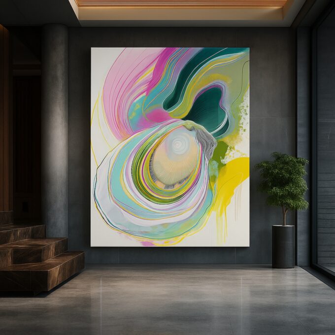 Spiral Pulse – Modern Abstract Color Swirl Canvas Wall Art - Image 3
