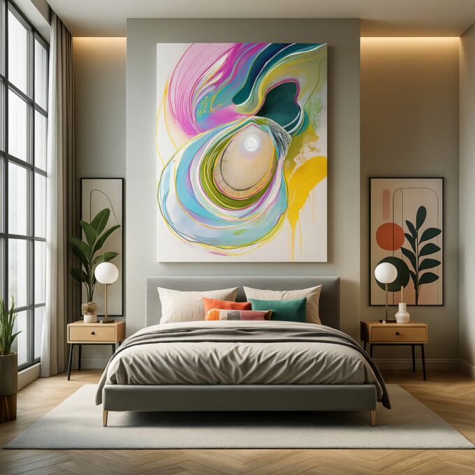 Spiral Pulse – Modern Abstract Color Swirl Canvas Wall Art - Image 2