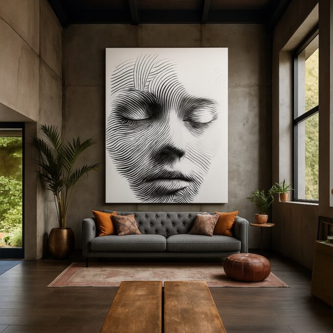 Linear Calm – Minimalist Horizontal Lines Canvas Wall Art - Image 3