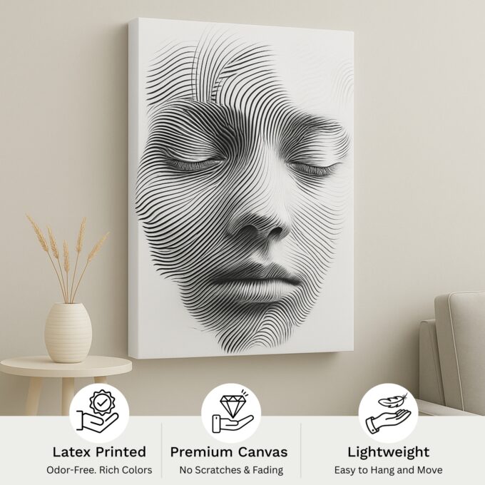 Linear Calm – Minimalist Horizontal Lines Canvas Wall Art - Image 4