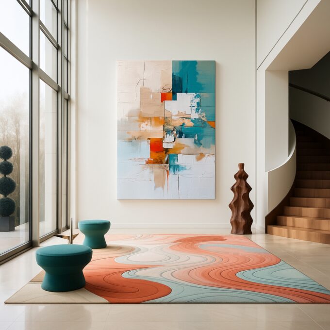 City Imprint – Urban Texture Abstract Canvas Wall Art - Image 3