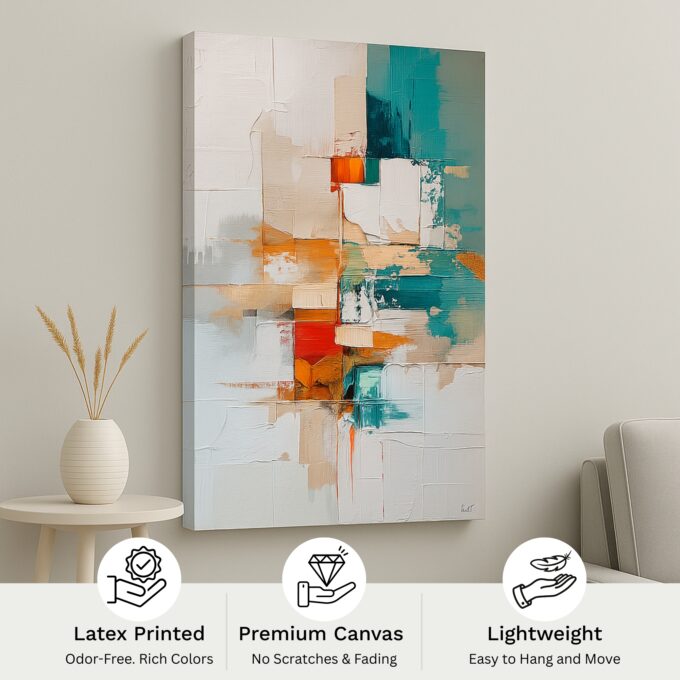 City Imprint – Urban Texture Abstract Canvas Wall Art - Image 4