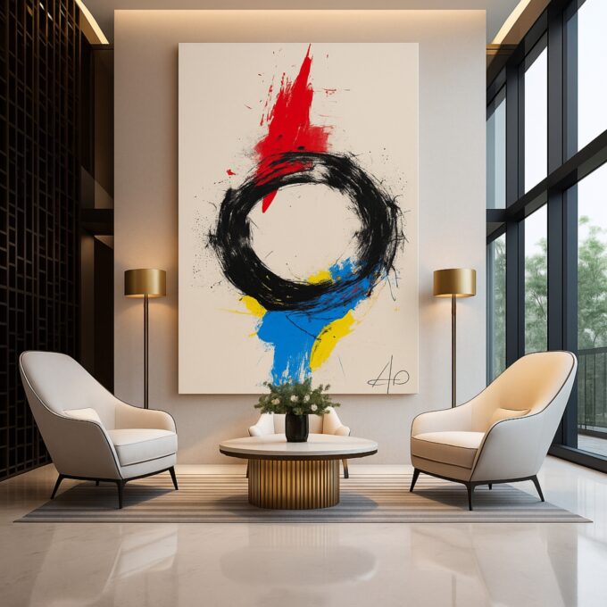 Core Vibration – Radiant Circular Energy Burst Canvas Wall Art - Image 3
