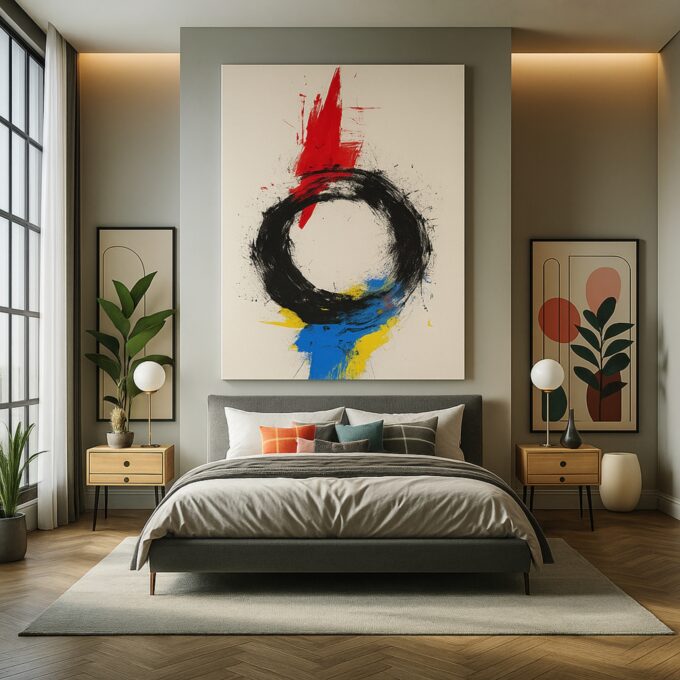 Core Vibration – Radiant Circular Energy Burst Canvas Wall Art - Image 2