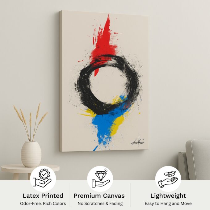 Core Vibration – Radiant Circular Energy Burst Canvas Wall Art - Image 4