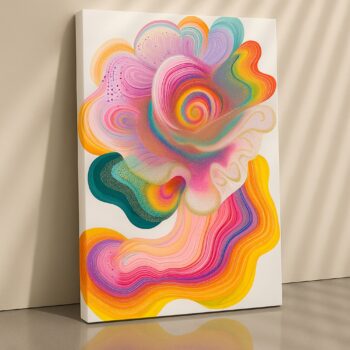 Silent Bloom – Floral-Inspired Abstract Pastel Canvas Wall Art
