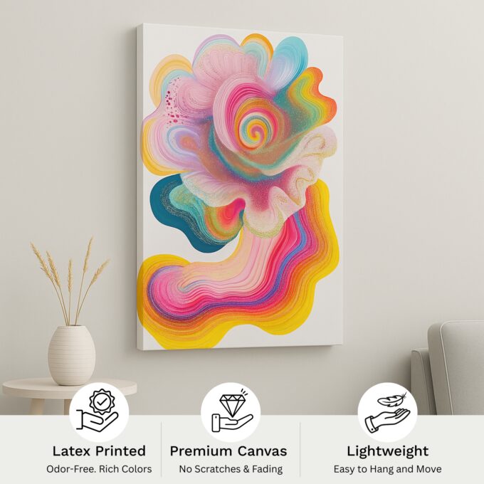 Silent Bloom – Floral-Inspired Abstract Pastel Canvas Wall Art - Image 4