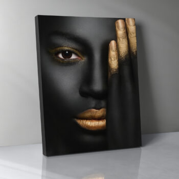 Golden Elegance Portrait Canvas
