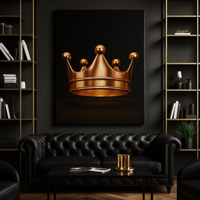 Golden Crown Canvas Wall Art - Image 3