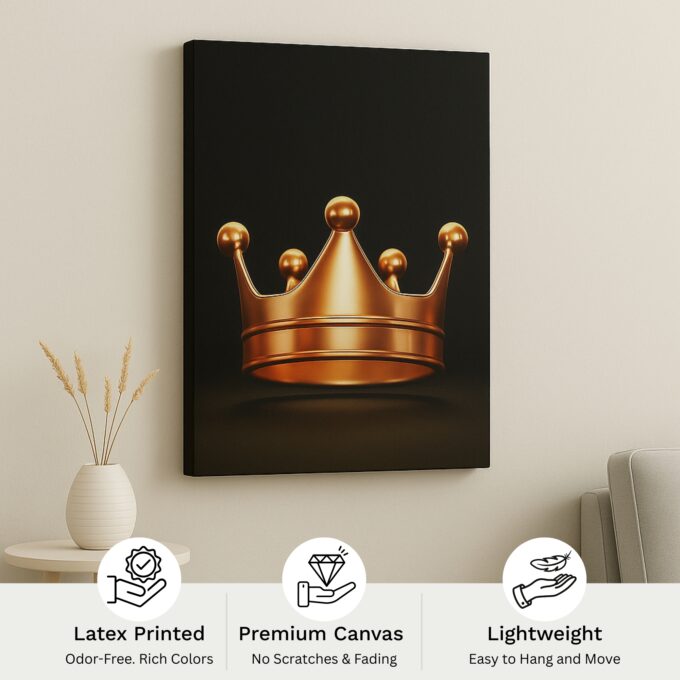 Golden Crown Canvas Wall Art - Image 4