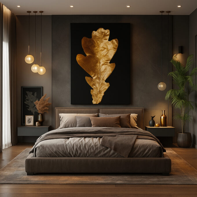 Golden Oak Leaf Canvas - Image 3