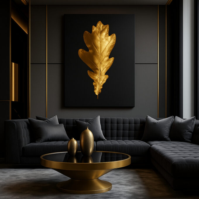 Golden Oak Leaf Canvas - Image 2
