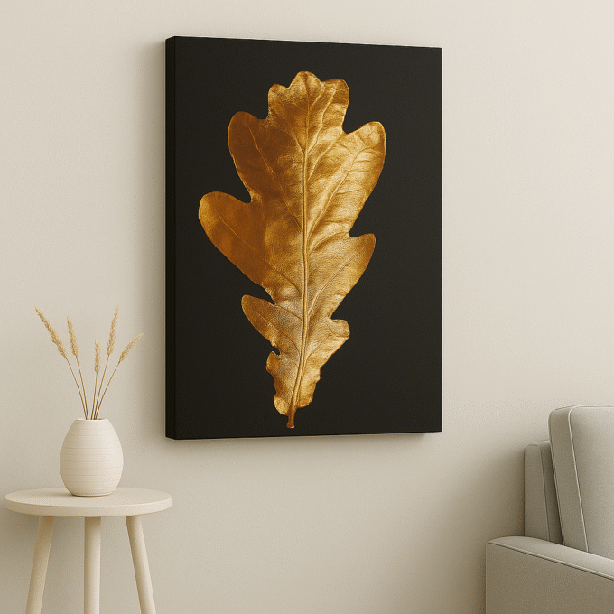 Golden Oak Leaf Canvas - Image 4
