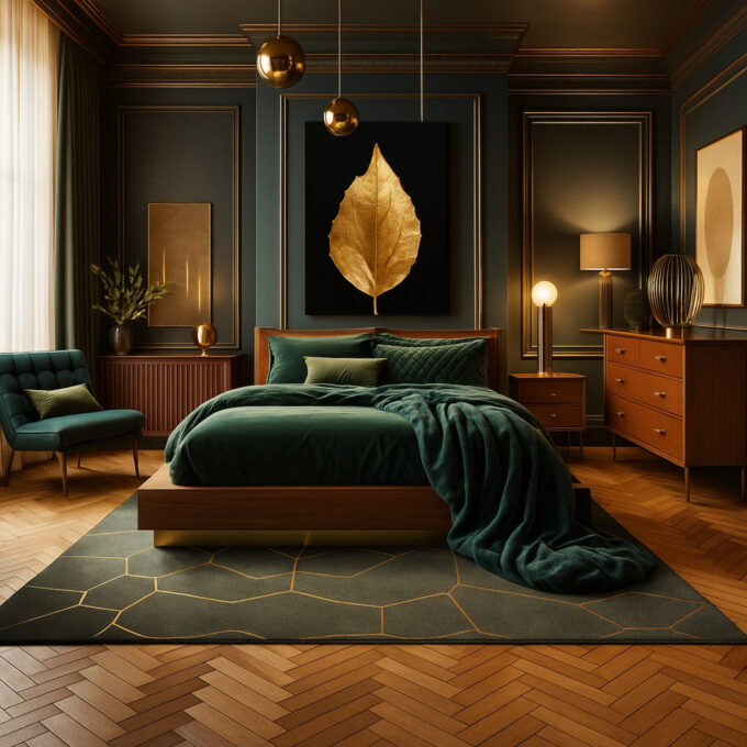 Golden Elegance Leaf Canvas Wall Art - Image 2
