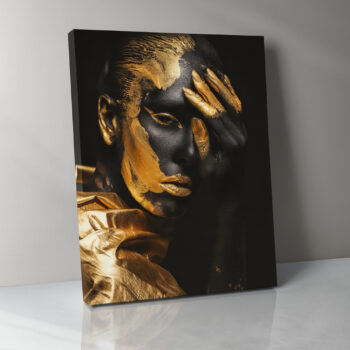Golden Veil Portrait Canvas