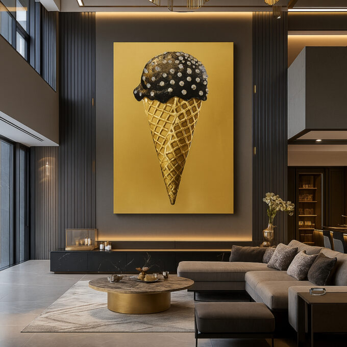 Golden Luxury Ice Cream Canvas - Image 3