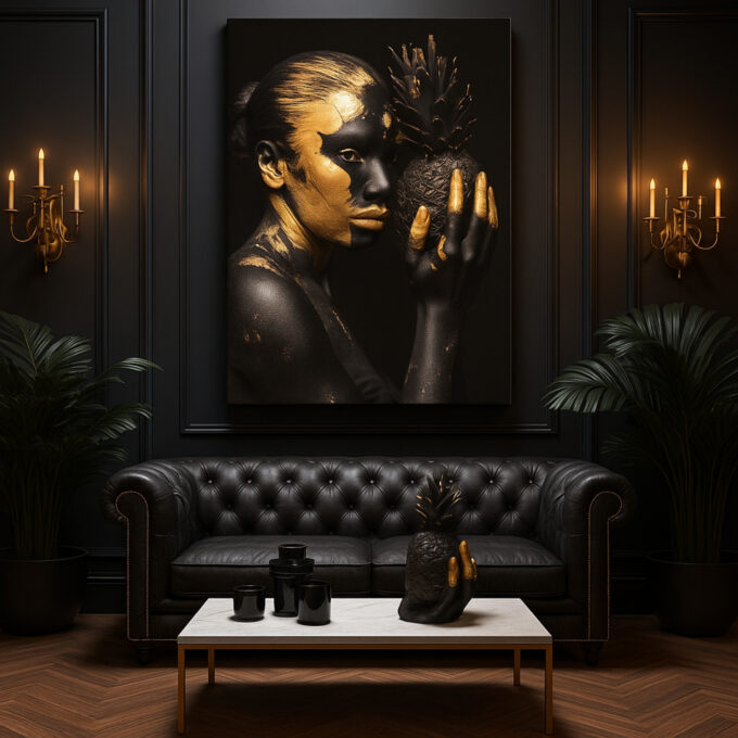 Golden Pineapple Muse Canvas - Image 3