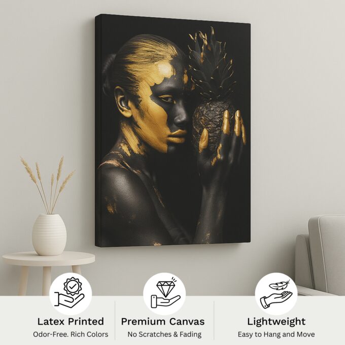 Golden Pineapple Muse Canvas - Image 4