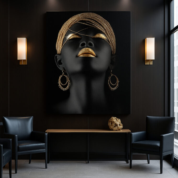 Regal Golden Gaze Canvas - Image 3