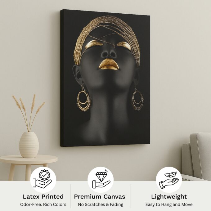Regal Golden Gaze Canvas - Image 4