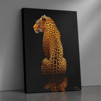 Leopard Majesty in Gold black & gold canvas print by Artfy Canvas – wildlife canvas painting, wall paintings, artwork for wall décor
