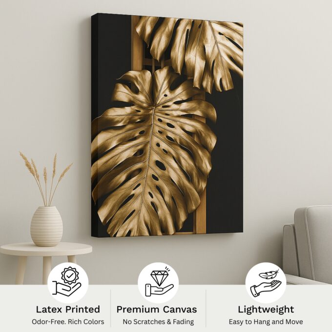 Regal Foliage: Golden Monstera - Image 4