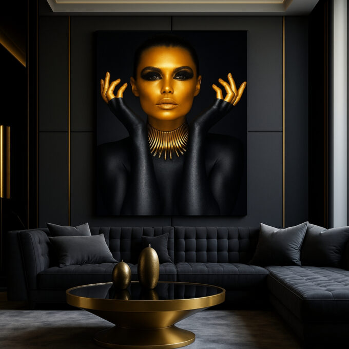 Radiant Majesty: Queen in Gold - Image 3