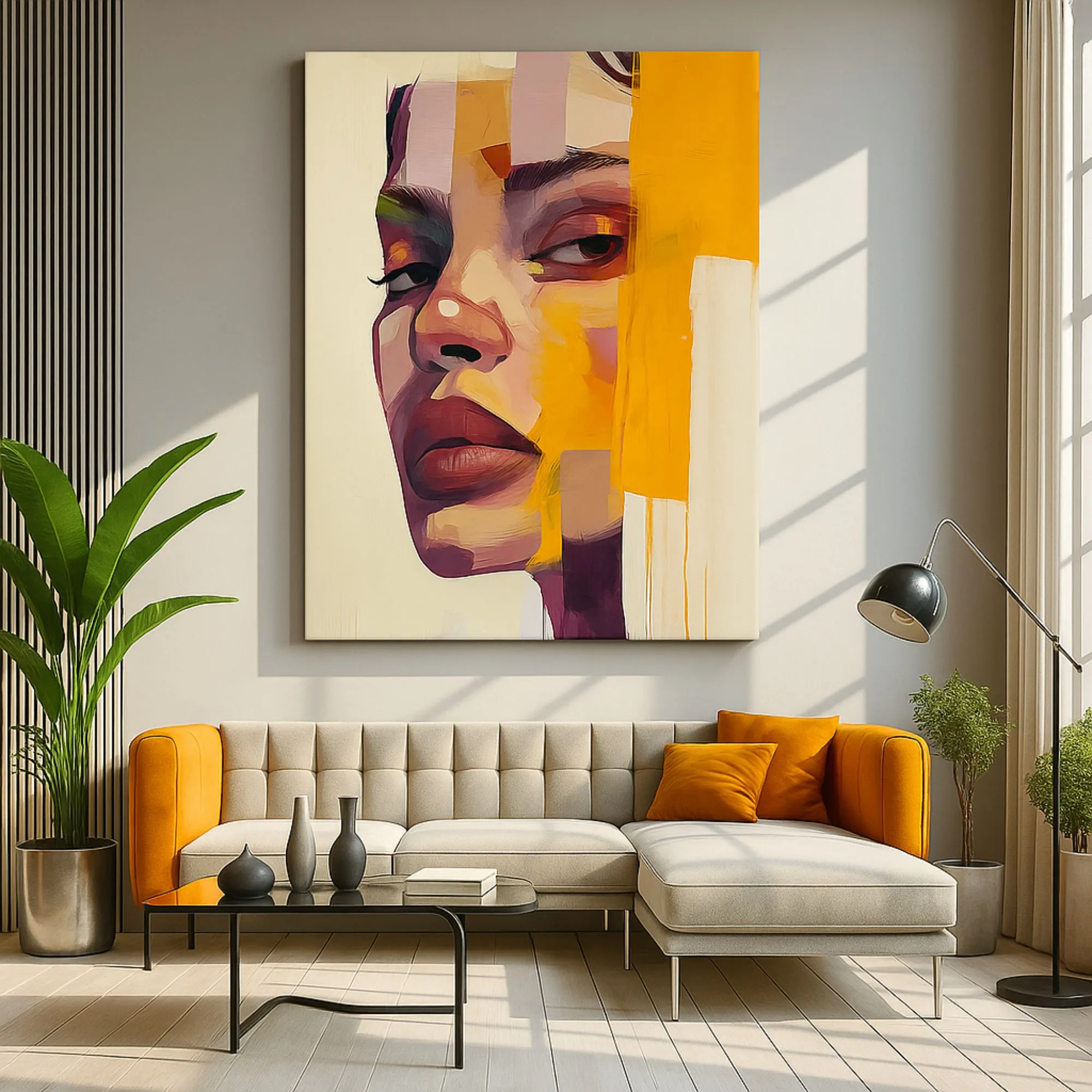 Canvas Print of Vivid Glance – Abstract Portrait Wall Art | Artfy - Image 2