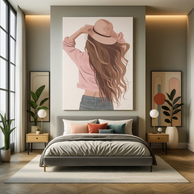 Backward Glance Canvas Wall Art – Chic Minimalist Portrait Print – Contemporary Feminine Home Décor - Image 3