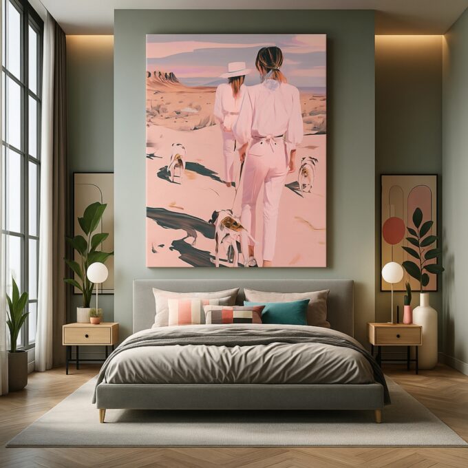Desert Stroll Canvas Wall Art – Pastel Western Scene Print – Modern Country Home Décor - Image 3