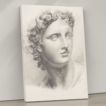 Marble Serenity Canvas Wall Art – Classic Sculpture Portrait Print – Minimalist Luxury Home Décor