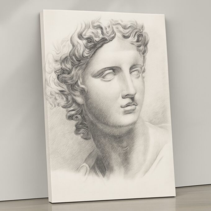 Marble Serenity Canvas Wall Art – Classic Sculpture Portrait Print – Minimalist Luxury Home Décor