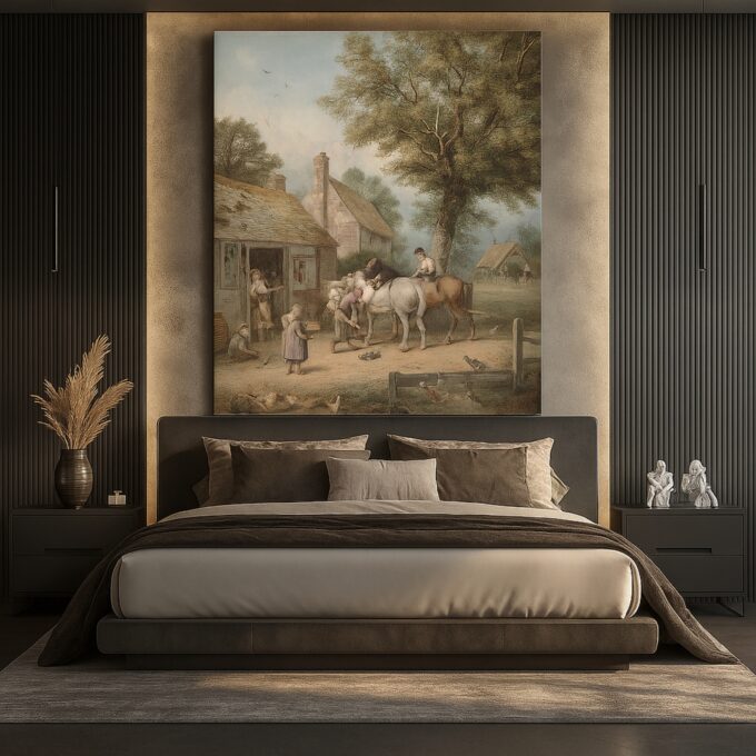 Rustic Charm Canvas Wall Art – Vintage Countryside Scene Print – Traditional Home Décor - Image 3