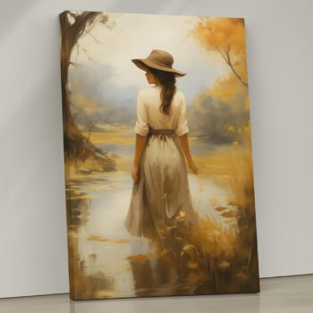 Golden Reflection – Autumn Landscape Canvas Wall Art