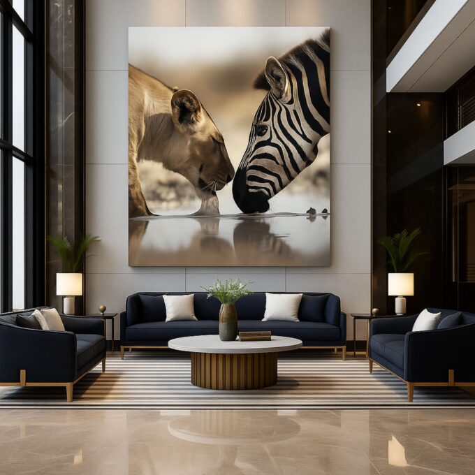 Wild Encounter – Safari Animal Canvas Wall Art - Image 3