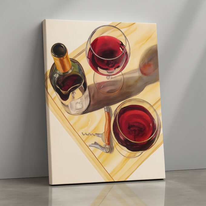 Bordeaux Reflections – Red Wine Canvas Wall Art