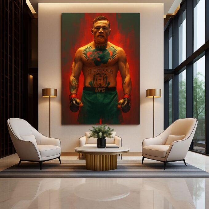 Crimson Fighter – UFC Boxing Wall Art for Gym or Man Cave - Image 2