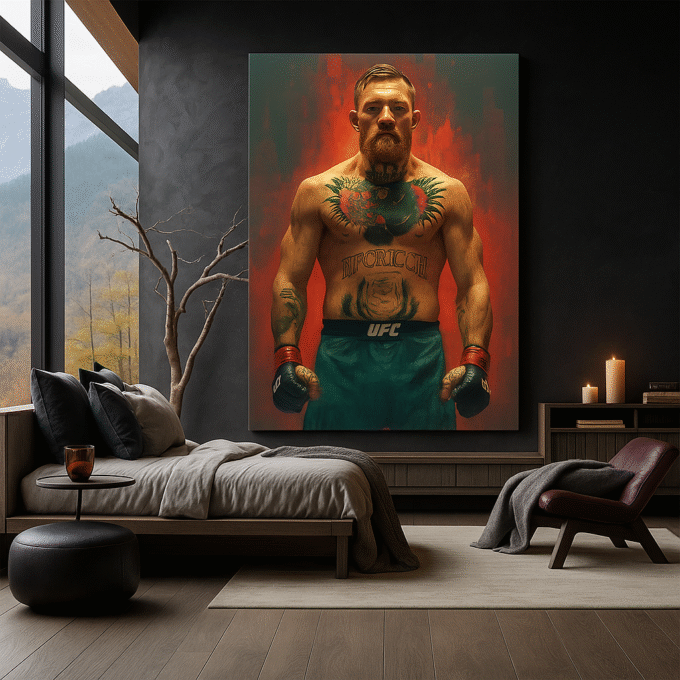 Crimson Fighter – UFC Boxing Wall Art for Gym or Man Cave - Image 3