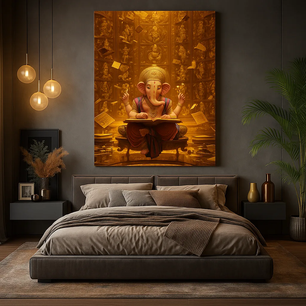 Canvas Print of Wisdom Vault Ganesha – Religious Wall Art | Artfy - Image 3
