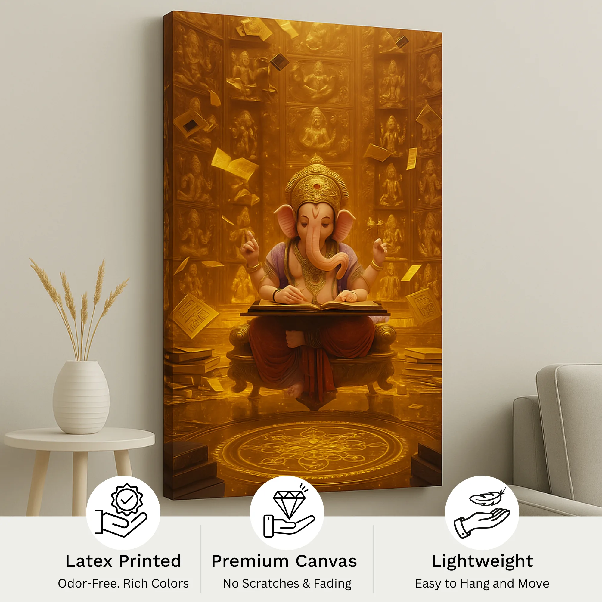 Canvas Print of Wisdom Vault Ganesha – Religious Wall Art | Artfy - Image 4