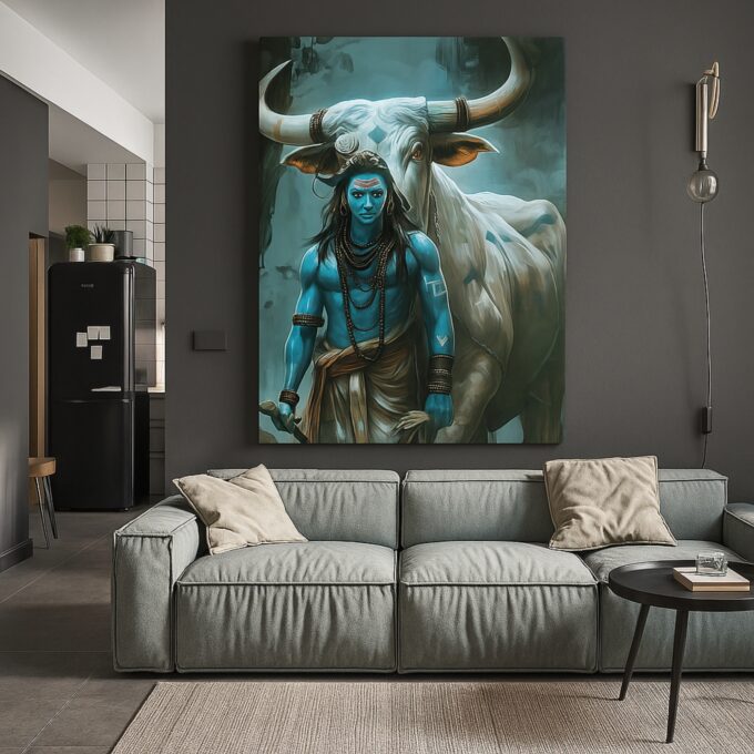 Divine Guardian Nandi Canvas Wall Art - Image 2