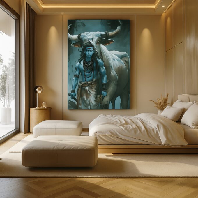 Divine Guardian Nandi Canvas Wall Art - Image 3