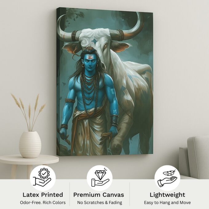 Divine Guardian Nandi Canvas Wall Art - Image 4