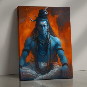 Serene Flame Shiva Meditation Canvas Wall Art