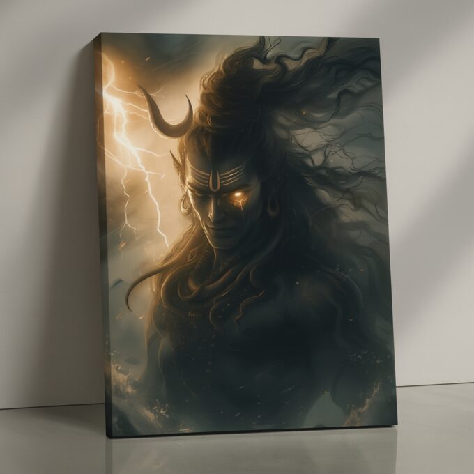 Stormborn Gaze Shiva Canvas Wall Art
